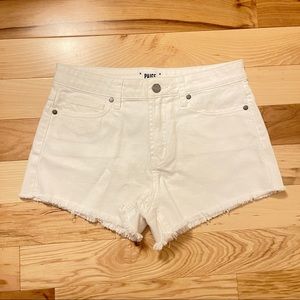 PAIGE NWT White High Waist Denim Shorts